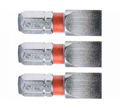 Bit plochý 3ks, 8x25mm, S2, FORTUM