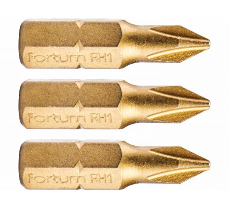 Bit krížový 3ks, PH 1x25mm, S2, FORTUM