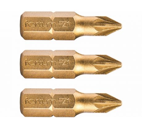 Bit krížový 3ks, PZ 1x25mm, S2, FORTUM