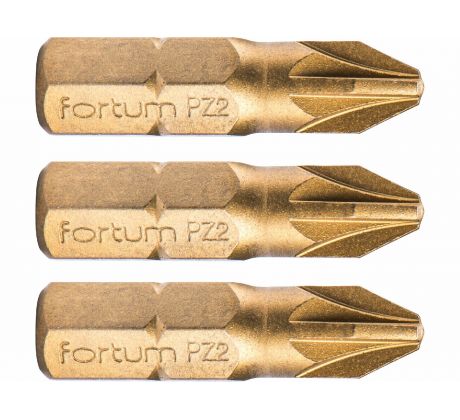 Bit krížový 3ks, PZ 2x25mm, S2, FORTUM