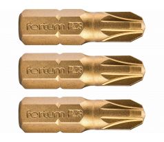 Bit krížový 3ks, PZ 3x25mm, S2, FORTUM