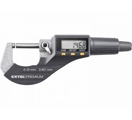 Mikrometer digitálny, 0-25mm, plastové puzdro, EXTOL PREMIUM