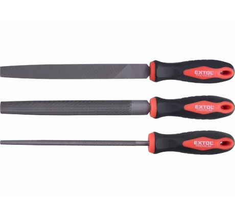 Pilníky, 200mm, 3-dielna sada, sek 2, EXTOL PREMIUM