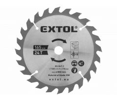 Kotúč pílový s SK plátkami, 165x2,3x16mm, 24 zubov, EXTOL PREMIUM