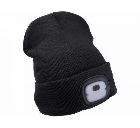 Čiapka tmavo sivá s čelovým svetlom, LED 4x25lm, 250mAh Li-ion, EXTOL LIGHT