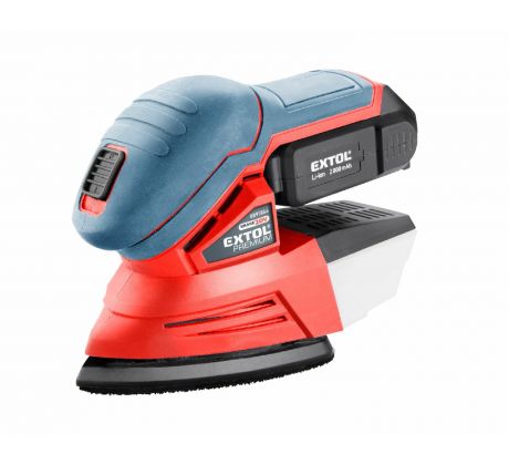 Brúska deltová vibračná aku Share20V, 1x 2Ah, základňa 135×95mm, EXTOL PREMIUM