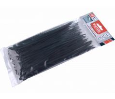 Pásky sťahovacie čierne, nízkoprofilový zámok, 3,6x205mm, 100ks, nylon PA66, EXTOL PREMIUM