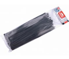 Pásky sťahovacie čierne, nízkoprofilový zámok, 4,6x280mm, 100ks, nylon PA66, EXTOL PREMIUM