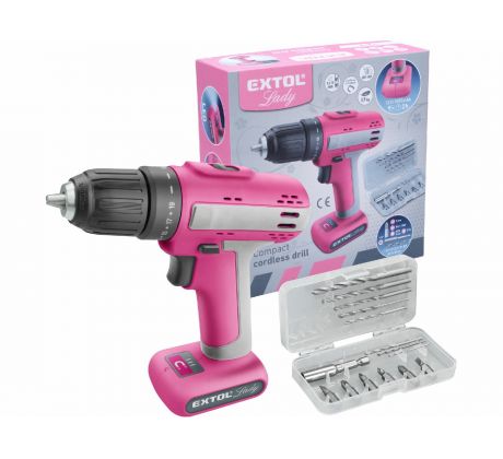 Vŕtačka akumulátorová,12V Li-ion, 1x1500mAh, EXTOL LADY