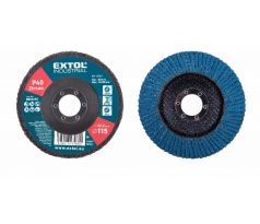 Kotúč lamelový šikmý, zirkón, Ø115x22,2mm, P40, EXTOL INDUSTRIAL