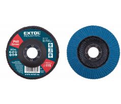 Kotúč lamelový šikmý, zirkón, Ø115x22,2mm, P60, EXTOL INDUSTRIAL