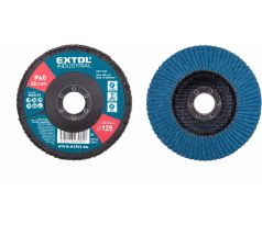 Kotúč lamelový šikmý, zirkón, Ø125x22,2mm, P40, EXTOL INDUSTRIAL