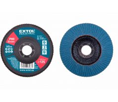 Kotúč lamelový šikmý, zirkón, Ø125x22,2mm, P80, EXTOL INDUSTRIAL