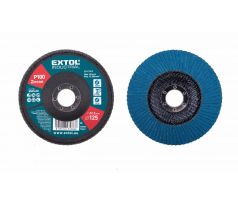 Kotúč lamelový šikmý, zirkón, Ø125x22,2mm, P100, EXTOL INDUSTRIAL