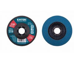 Kotúč lamelový šikmý, zirkón, Ø115x22,2mm, P100, EXTOL INDUSTRIAL