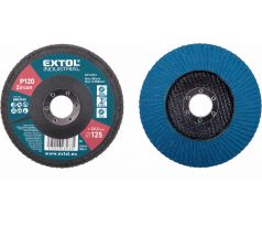 Kotúč lamelový šikmý, zirkón, Ø125x22,2mm, P120, EXTOL INDUSTRIAL