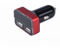Nabíjačka USB do auta, 12-24V, výstup 5V/3,1A, 2xUSB, LCD, 12V/24V, 2xUSB (1A/5W, 3,4A/17W), LCD, úč