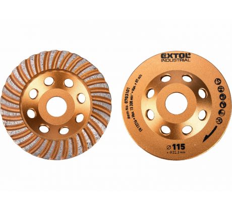Kotúč brúsny diamantový dokončovací, 115mm, Turbo, EXTOL INDUSTRIAL
