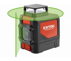 Laser líniový, krížový samonivelačný, zelený, 1D1V(1H360+1V), EXTOL PREMIUM