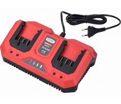 Nabíjačka akumulátorov Garden 20V/2x2,4A pre záhradné aku náradie, EXTOL PREMIUM