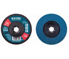 Kotúč lamelový šikmý, zirkón, Ø150x22,2mm, P80, EXTOL INDUSTRIAL