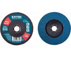 Kotúč lamelový šikmý, zirkón, Ø150x22,2mm, P40, EXTOL INDUSTRIAL