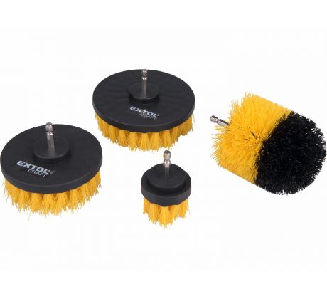 Kefy čistiace so 1/4" stopkou do vŕtačky, 4ks, EXTOL CRAFT