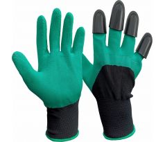 Rukavice polyester s pazúrmi, máčané v latexe, 8", EXTOL PREMIUM