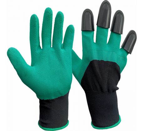 Rukavice polyester s pazúrmi, máčané v latexe, 8", EXTOL PREMIUM