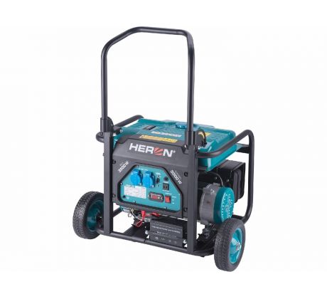 Elektrocentrála rámová benzínová, 230V, 3,5kW, 7,5HP, podvozok, elektrický start, HERON