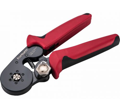 Kliešte lisovacie na dutinky samonastaviteľné, 175mm, na káble 0,08-10,0mm2, FORTUM