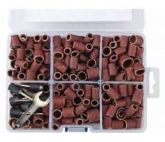 Valce brúsne pre priamu brúsku, 350ks, zrnitosť 80/120/240, EXTOL PREMIUM