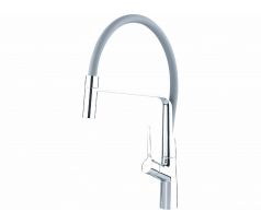Batária stojánková, flexibilné horné rameno s premostením, 630mm, šedé, 25mm, lesklý chróm, BALLETTO
