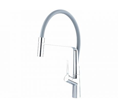 Batária stojánková, flexibilné horné rameno s premostením, 630mm, šedé, 25mm, lesklý chróm, BALLETTO