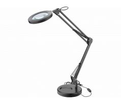 Lampa stolová s LED a lupou, 2400lm, USB napájanie, čierna, EXTOL LIGHT