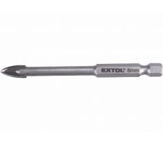 Vrták do skla a keramiky 8mm, šesťhranná 1/4" stopka, EXTOL PREMIUM