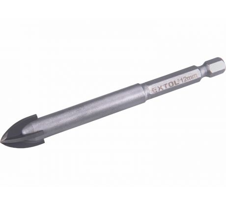Vrták do skla a keramiky 12mm, šesťhranná 1/4" stopka, EXTOL PREMIUM