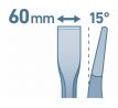 Sekáč plochý SDS-plus, 400mm, šírka 60mm, EXTOL PREMIUM