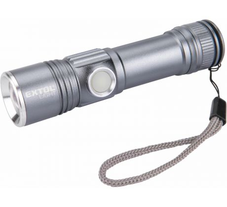 Svietidlo hliníkové nabíjateľné, 280lm, 110mm, microUSB nabíjanie, EXTOL LIGHT