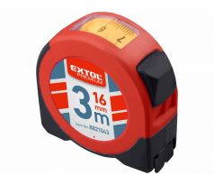 Meter zvinovací s okienkom, 3m/16mm, EXTOL PREMIUM