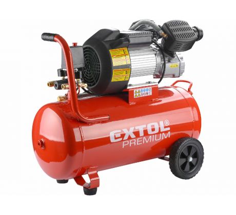 Kompresor olejový dvojvalcový, príkon 2,2kW, nádoba 50l, max. 8bar, EXTOL PREMIUM