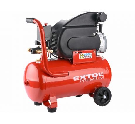 Kompresor olejový, príkon 1,5kW, nádoba 24l, max. 8bar, EXTOL PREMIUM