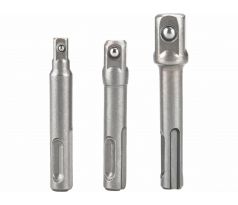 Adaptér pre nástrčné hlavice, 3ks, SDS-plus na 1/4"-3/8"-1/2", CrV, EXTOL PREMIUM
