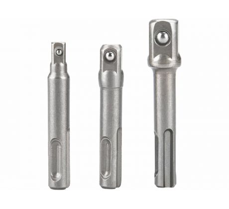 Adaptér pre nástrčné hlavice, 3ks, SDS-plus na 1/4"-3/8"-1/2", CrV, EXTOL PREMIUM