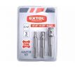 Adaptér pre nástrčné hlavice, 3ks, SDS-plus na 1/4"-3/8"-1/2", CrV, EXTOL PREMIUM