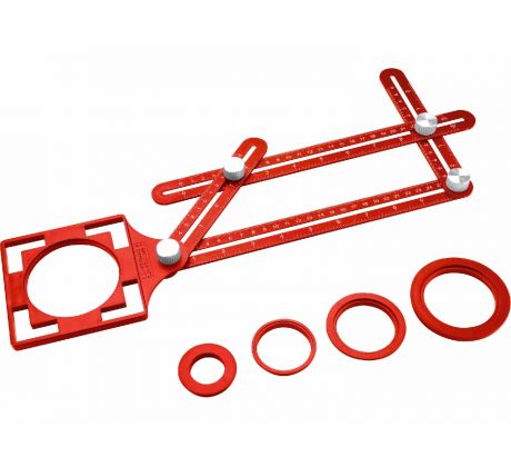 Šablóna na prenášanie rozmerov, 250x120mm, hliník, EXTOL PREMIUM