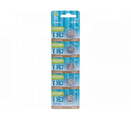 Batéria lítiová 5ks, 3V, typ CR1632, EXTOL ENERGY