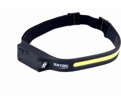 Lampa čelová nabíjateľná 350lm, COB + XPE LED, 1,2Ah Li-pol, EXTOL LIGHT