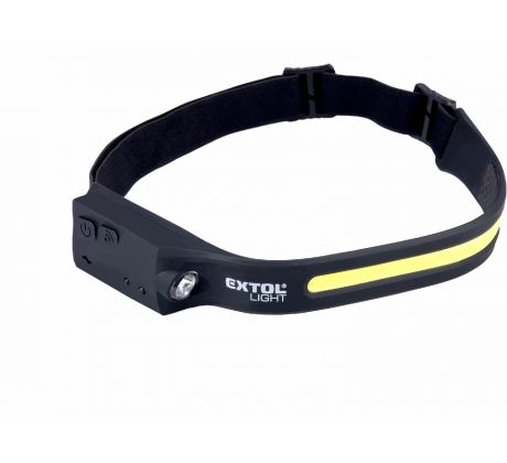 Lampa čelová nabíjateľná 350lm, COB + XPE LED, 1,2Ah Li-pol, EXTOL LIGHT