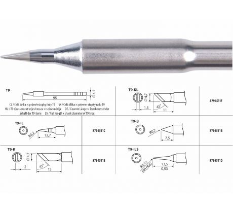 Hrot spájkovací T9-IL pre 8794511, EXTOL INDUSTRIAL